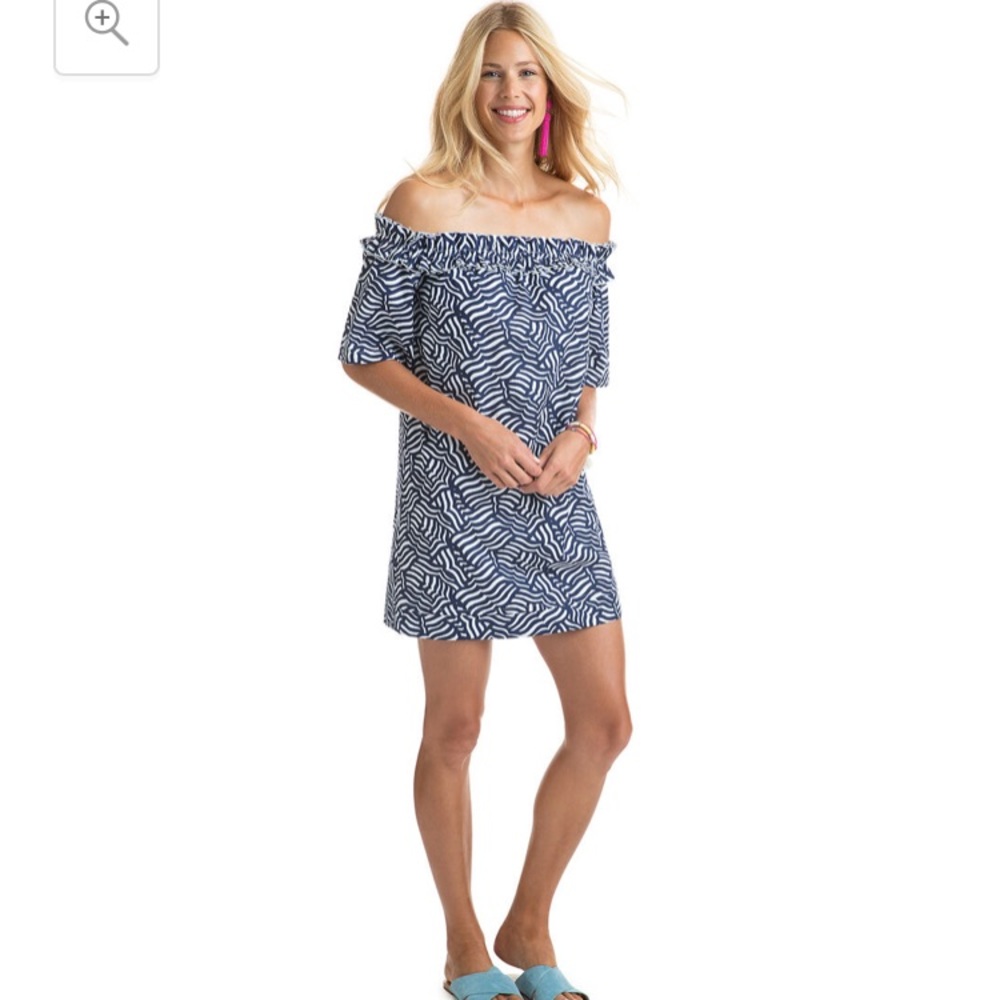 Vineyard Vines Printed Off the Shoulder Dress